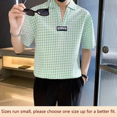 Ljetna majica s V-izrezom Muška trendi polo majica kratkih rukava od ledene svile Polumuška odjeća Ljetna tanka poluizrezana rukava T