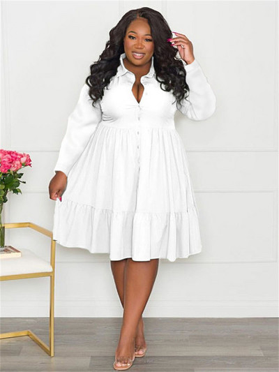 Wmstar Liela izmēra kleitas Sieviešu apģērbi Masīvi ar garām piedurknēm Eleganta ikdienišķa, jauka balles kleita Krekli Mini kleitas Vairumtirdzniecība Dropshipping