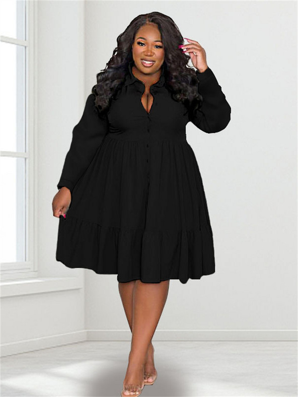 Wmstar Liela izmēra kleitas Sieviešu apģērbi Masīvi ar garām piedurknēm Eleganta ikdienišķa, jauka balles kleita Krekli Mini kleitas Vairumtirdzniecība Dropshipping