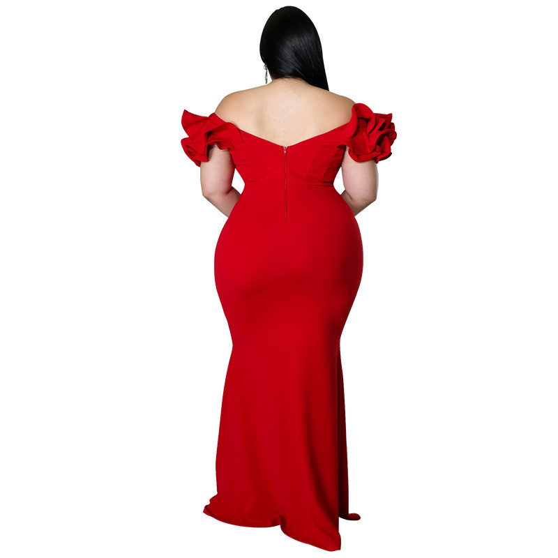 SOMO kāzu ballīšu sieviešu vakarkleita eleganta sieviešu 5XL liela izmēra volāniem piedurknēm Maxi garās kleitas vairumtirdzniecība dropshipping