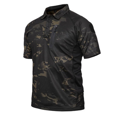 Vīriešu taktiskie militārie polo krekli Vasaras armijas spēku maskēšanās krekls vīriešiem, elpojoši kabatas krekli ar īsām piedurknēm S-3XL