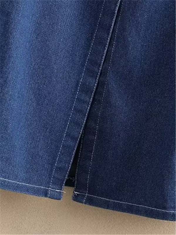 Nagy méretű női ruhák puha, vékony farmer szoknya hálós csipke puffos ujjú rövid ujjú patchwork nyári térdig érő ruha 3XL-5XL