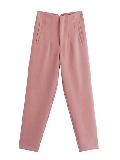 2024. gada sieviešu modes ar kabatām ikdienišķas vienkāršās vienkāršās bikses Vintage ar augstu vidukli, rāvējslēdzējs, muša, sieviešu potītes, pantalones