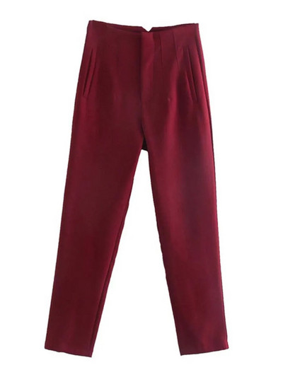 2024. gada sieviešu modes ar kabatām ikdienišķas vienkāršās vienkāršās bikses Vintage ar augstu vidukli, rāvējslēdzējs, muša, sieviešu potītes, pantalones