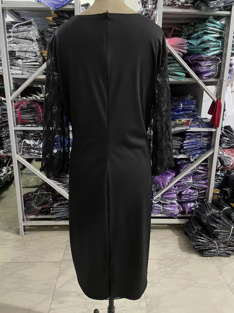 Suur litritega plusssuuruses pulmakleit naistele Moodne võrgust varrukatega pits Elegantne Bodycon õhtukleidid Suvised Vestidos