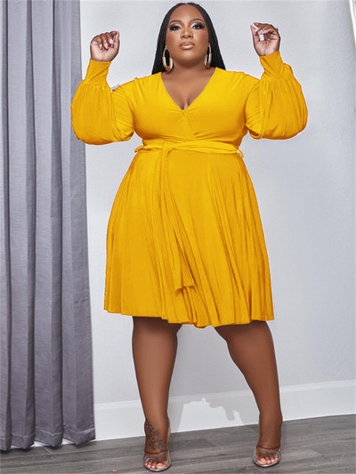 Wmstar lielizmēra kleitas sievietēm stingrs rudens apģērbs 2022. gada brīvs, garām piedurknēm, ikdienas balles kleita, vidēja izmēra kleita, vairumtirdzniecība, piegāde