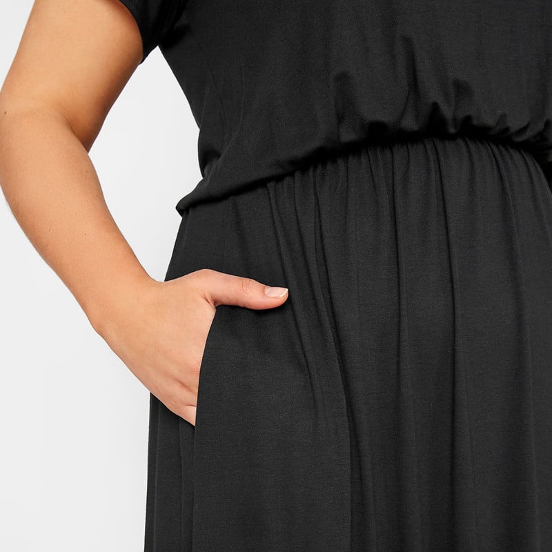 Elegantna ljetna ležerna haljina plus veličine s V-izrezom, maksi ravna haljina kratkih rukava s elastičnim strukom, vikend haljina za plažu s podijeljenim stranama 6XL