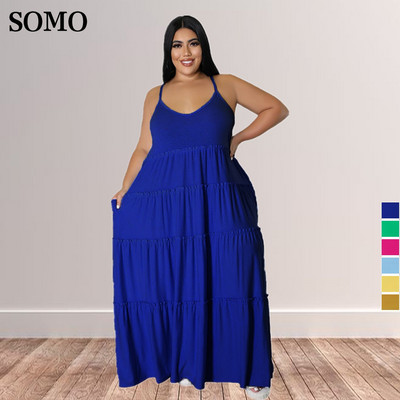 Vara 2022 pentru femei, îmbrăcăminte de mărime mare, rochie sexy cu șalter, rochii maxi lungi șic plisate, elegante, dropshipping cu ridicata