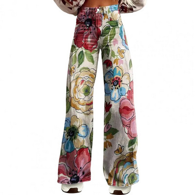 Traperice s leopard printom Ženske prevelike traper hlače širokih nogavica Streetwear Hip Hop Vintage široke široke dizajnerske traperice