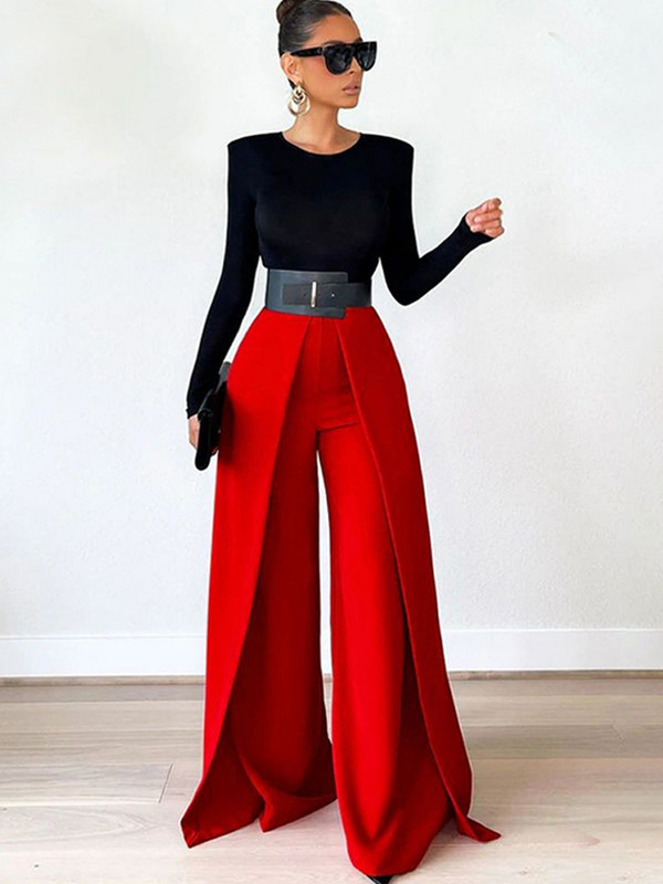 Elegantne ravne hlače za odijelo, ženske jednobojne, ležerne proljetne 2023. široke ženske hlače za uredske dame, šik paket hlača s patentnim zatvaračem