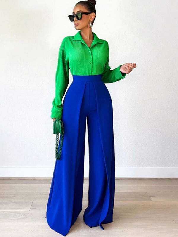 Elegantne ravne hlače za odijelo, ženske jednobojne, ležerne proljetne 2023. široke ženske hlače za uredske dame, šik paket hlača s patentnim zatvaračem