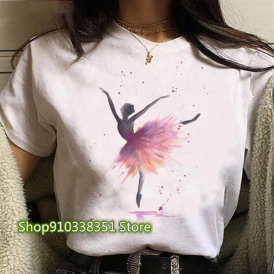 Μπλουζάκι με στάμπα χορεύτριας μπαλέτου 2023 Γυναικεία μπλουζάκια με γραφικά κινούμενα σχέδια Γυναικεία μπλουζάκια Casual γυναικεία μπλουζάκια ρούχα μόδας