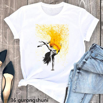 Ακουαρέλα Dance Lover Butterfly T-shirt Γυναικεία ρούχα 2024 Μπλουζάκια Καλοκαιρινής Μόδας Γυναικείο Μπλουζάκι Όμορφο Γυναικείο T-Shirt