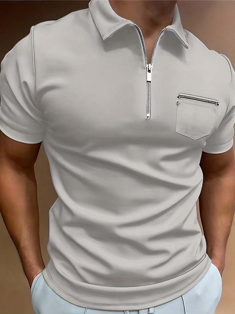 Vasaras vīriešu modes polo krekls ar īsām piedurknēm T-krekls vīriešu tīras krāsas elpojošs krekls vīriešu biroja tops S-XXXL vīriešu apģērbs