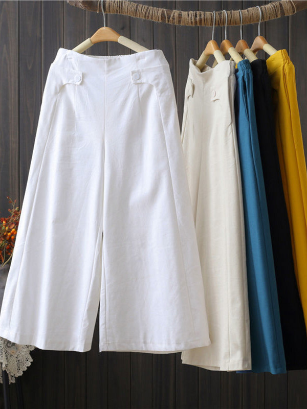 Bikses ar platām kājām sievietēm, kokvilnas lina, vaļīgas, elastīgas vidukļa bikses līdz potītēm, ikdienas modes vasaras 2024 sieviešu bikses ar augstu vidukli