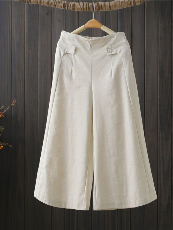 Bikses ar platām kājām sievietēm, kokvilnas lina, vaļīgas, elastīgas vidukļa bikses līdz potītēm, ikdienas modes vasaras 2024 sieviešu bikses ar augstu vidukli