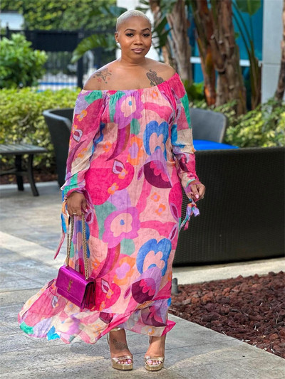 Wmstar nagyméretű női ruhák virágmintás bő, elegáns maxi ruhák divatos utcai ruházati nagykereskedelmi kiszállítás 2023