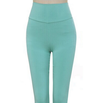 Magas derekú női vékony nadrág Cukorka színe átlátszatlan, vékony, átlátszatlan leggings tömör, magasan nyúló női ceruzanadrág nagy méretű derékpánt