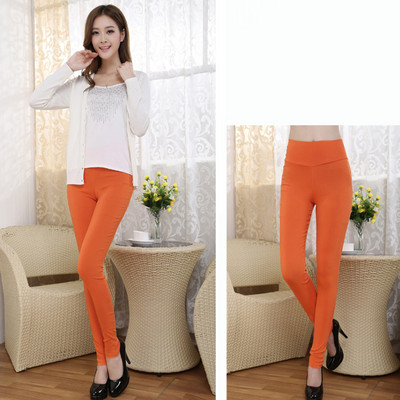 Magas derekú női vékony nadrág Cukorka színe átlátszatlan, vékony, átlátszatlan leggings tömör, magasan nyúló női ceruzanadrág nagy méretű derékpánt