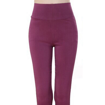 Magas derekú női vékony nadrág Cukorka színe átlátszatlan, vékony, átlátszatlan leggings tömör, magasan nyúló női ceruzanadrág nagy méretű derékpánt