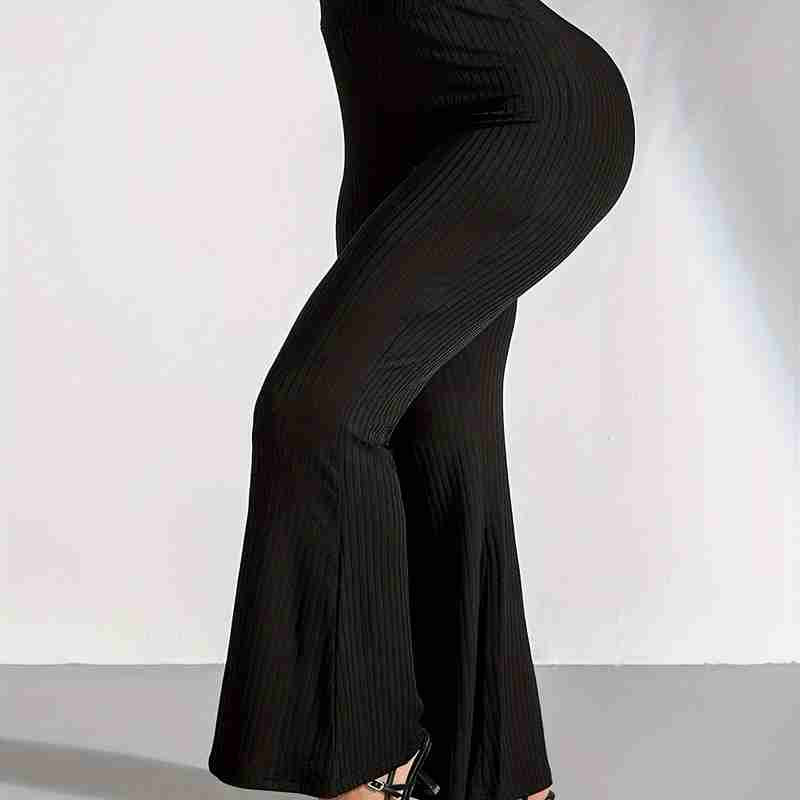 Ženske modne velike veličine, ležerne, vruće prodavane, elastične hlače visokog struka, jednobojne, elegantne široke hlače