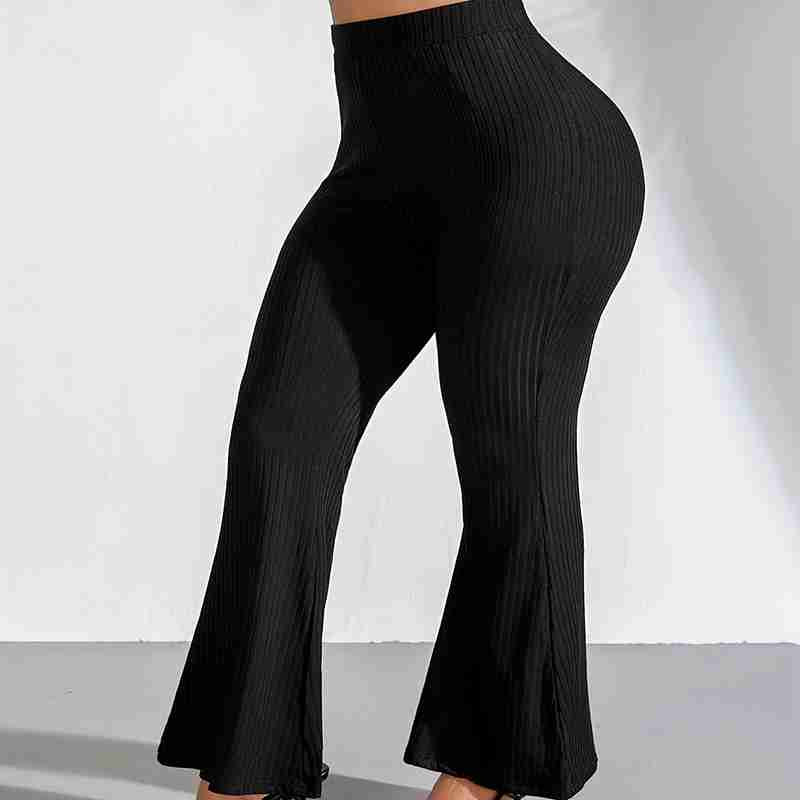 Ženske modne velike veličine, ležerne, vruće prodavane, elastične hlače visokog struka, jednobojne, elegantne široke hlače