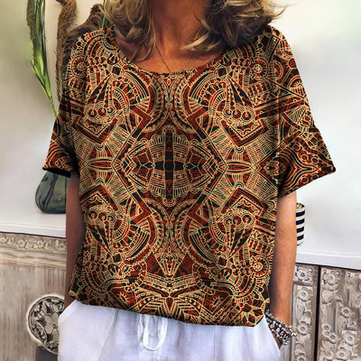 Suvine ruuduline T-särk naistele O kaelusega vabaaja kampsun, uued sviitrid Harajuku riided lahtised lühikeste varrukatega pluus Naiste mood topsid