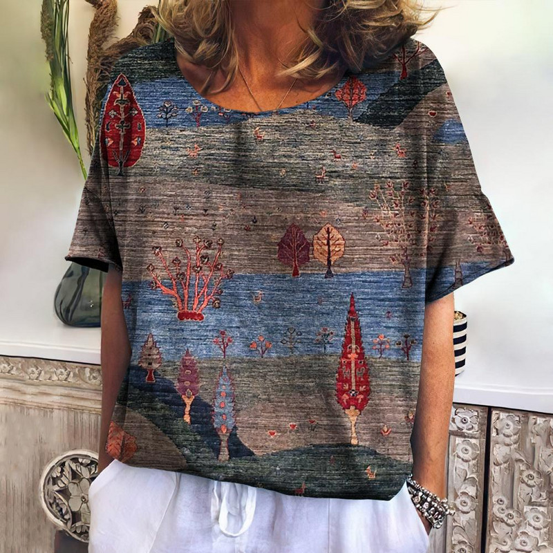 Suvine ruuduline T-särk naistele O kaelusega vabaaja kampsun, uued sviitrid Harajuku riided lahtised lühikeste varrukatega pluus Naiste mood topsid