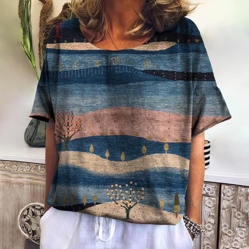 Suvine ruuduline T-särk naistele O kaelusega vabaaja kampsun, uued sviitrid Harajuku riided lahtised lühikeste varrukatega pluus Naiste mood topsid