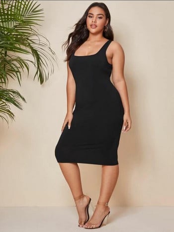 SXY Plus Solid Bodycon Dress Рокля без гръб размер XL XXL XXXL 4XL рокли