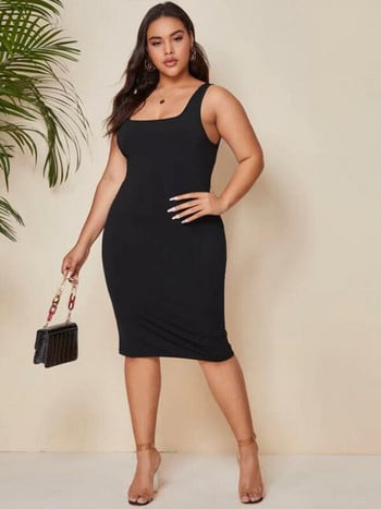 SXY Plus Solid Bodycon Dress Рокля без гръб размер XL XXL XXXL 4XL рокли