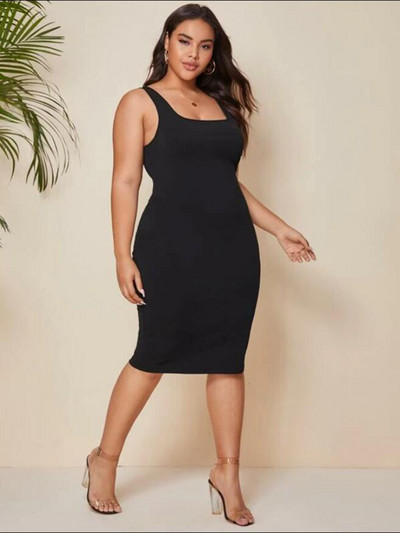 SXY Plus Solid Bodycon Kleita Kleita bez muguras, izmērs XL XXL XXXL 4XL kleitas