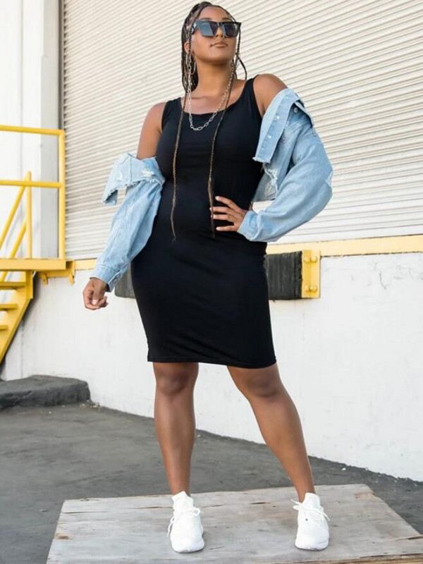 SXY Plus Solid Bodycon ruha Hát nélküli ruha XL XXL XXXL 4XL ruhák