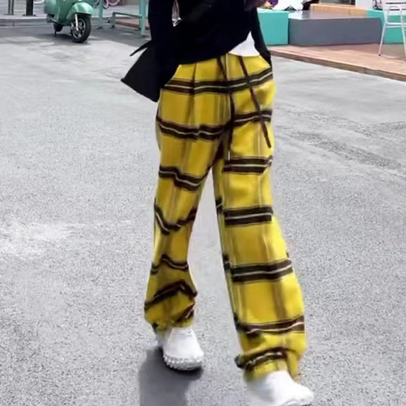 2023. gada rudens un ziemas mode, vienkārša druka ar augstu vidukli, brīvs ikdienas dizains, daudzpusīgi taisni sieviešu grīdas torņi