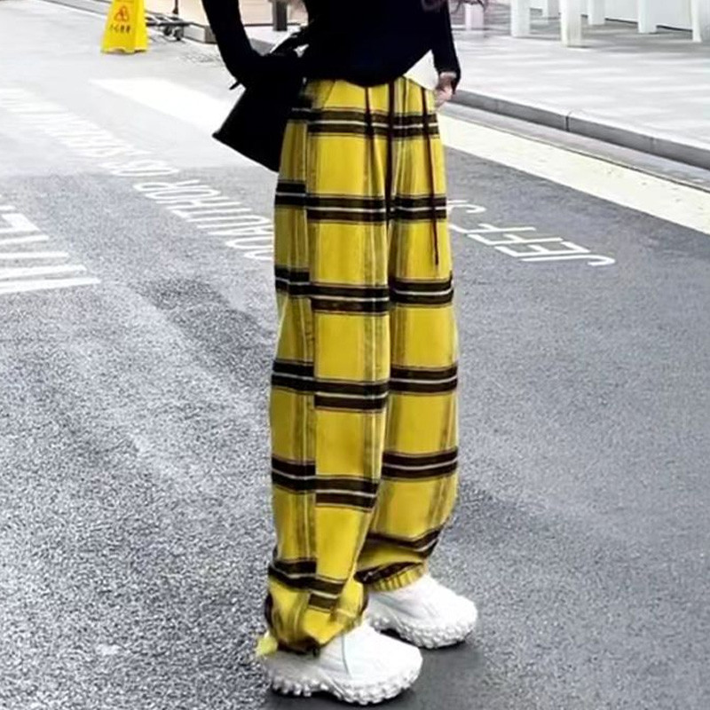 2023. gada rudens un ziemas mode, vienkārša druka ar augstu vidukli, brīvs ikdienas dizains, daudzpusīgi taisni sieviešu grīdas torņi