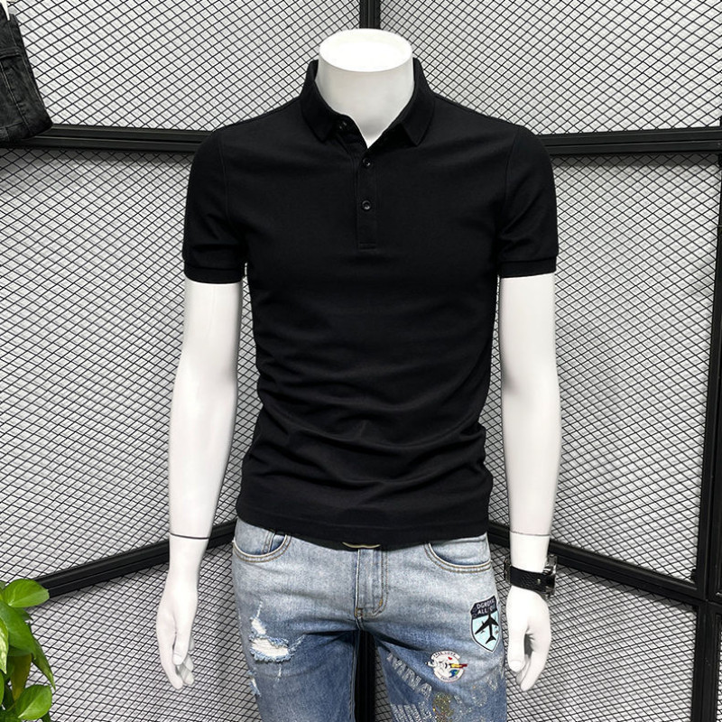 Polo Férfi póló Slim Fit Ruhák Utcai ruházat Felső Hímzés Nyomtatás Gallérral Férfi Pólók Grafikus Fehér Ingyenes szállítás Hot S
