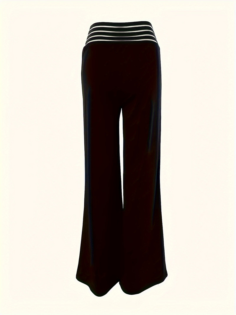 Liela izmēra cieta tīklveida V vidukļa bikses ar taisnām kājām