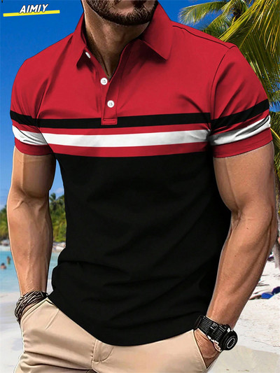 Ljeto 2024., nova muška ležerna majica kratkih rukava od čistog pamuka, košulja s V-izrezom, muška prozračna polo majica S-3XL