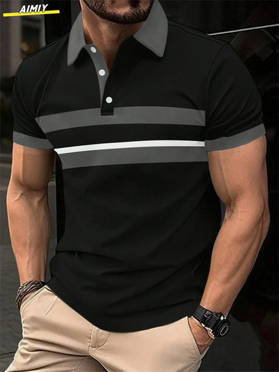 Ljeto 2024., nova muška ležerna majica kratkih rukava od čistog pamuka, košulja s V-izrezom, muška prozračna polo majica S-3XL
