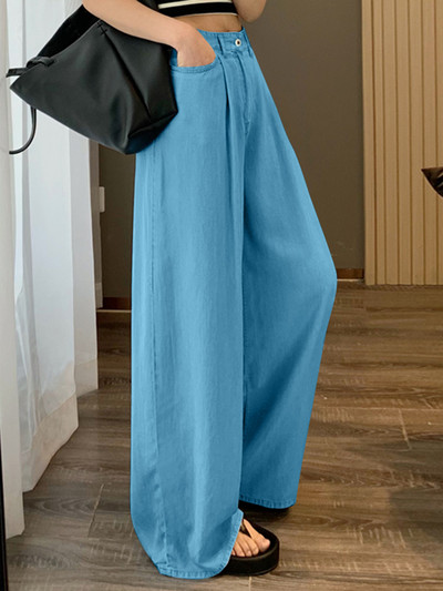 Liela izmēra ikdienas bikses ZANZEA Bohēmijas sieviešu platas bikses Modes ar augstu vidukli Vasaras bikses Vintage punktveida garas bikses