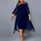 Φθινοπωρινό φόρεμα Σέξι μεγάλου μεγέθους Φόρεμα πάρτι Διχτυωτό Φόρεμα Prom Plus Γυναικείο φόρεμα Γυναικεία ρούχα