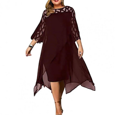 Φθινοπωρινό φόρεμα Σέξι μεγάλου μεγέθους Φόρεμα πάρτι Διχτυωτό Φόρεμα Prom Plus Γυναικείο φόρεμα Γυναικεία ρούχα