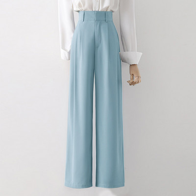 ZANZEA Prevelika ženska odijela Hlače 2024 Ležerne jednobojne hlače Palazzo Fashion Office Lady Široke hlače Donji dio širokih nogavica