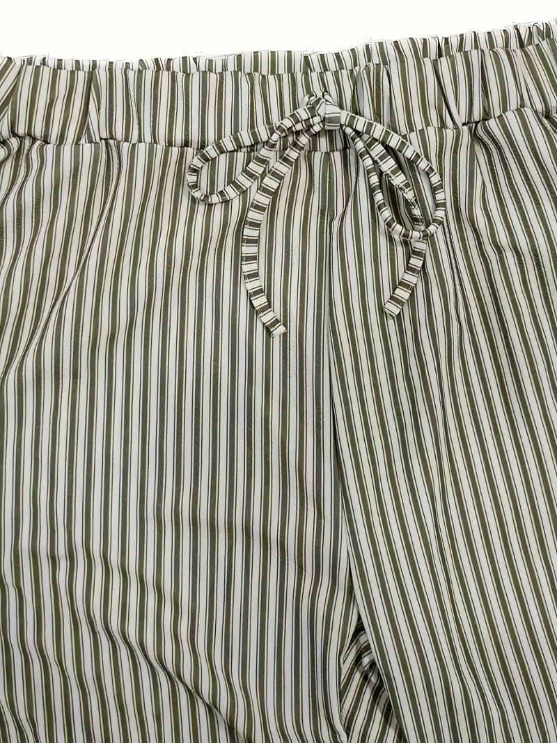 Suures suuruses naiste ülisuured triibulised nöörpüksid, vabad ja isikupärased riided, uus stiil