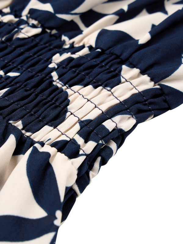 Ljetna haljina za žene Ležerna odjeća s printom Nova 2024. V-izrez kratkih rukava Haljine s cvjetnim uzorkom u struku Duga suknja A kroja