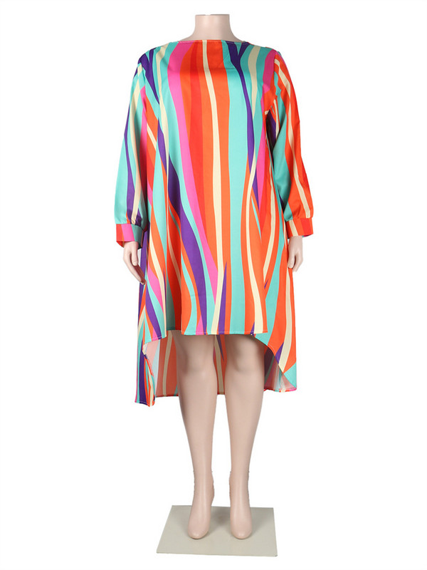 Wmstar nagy méretű női ruha alkalmi laza, vintage, rövid ujjú, csíkos nyomtatási Afrika Maxi ruhák Nagykereskedelmi Dropshipping