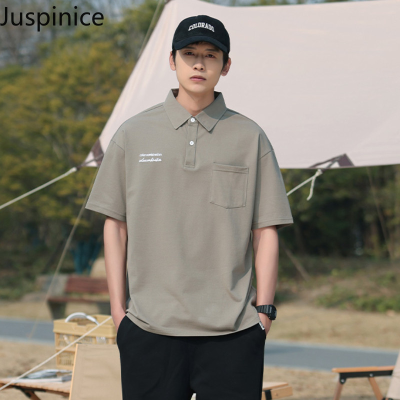Amerikāņu polo krekls ar puspiedurknēm Vīriešu brīvs ikdienas High Street Personalizēti T-krekli ar īsām piedurknēm Vīriešu Topi Vīriešu apģērbi