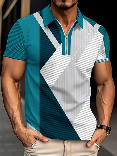 Nova muška majica Klasična polo majica kratkih rukava Ljetne majice Ležerna majica s patentnim zatvaračem Prevelika S-5Xl Ležerna polo majica