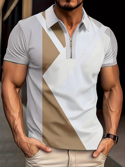 Nova muška majica Klasična polo majica kratkih rukava Ljetne majice Ležerna majica s patentnim zatvaračem Prevelika S-5Xl Ležerna polo majica