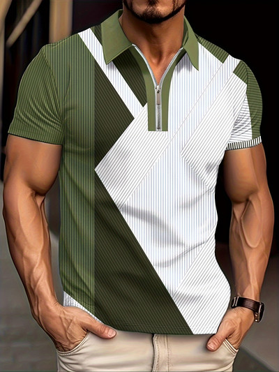 Nova muška majica Klasična polo majica kratkih rukava Ljetne majice Ležerna majica s patentnim zatvaračem Prevelika S-5Xl Ležerna polo majica